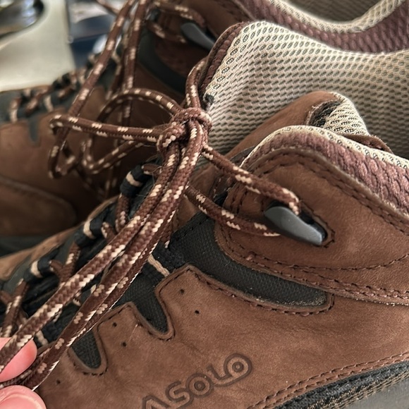 Asolo Quasar Brown Leather Vibram Sole Ankle Lace Up Unisex Hiking Boots - M7/W9 - Picture 8 of 13